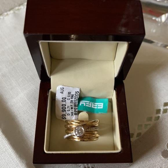 ❤️❤️❤️EFFY 14K White&Yellow Gold Diamond Ring ❤️❤️ - Picture 7 of 16